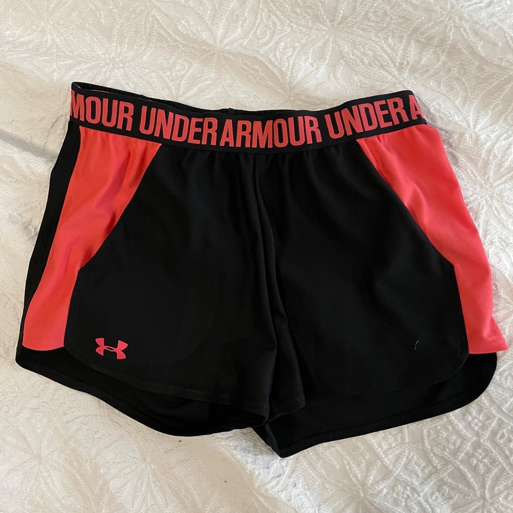 small coral UnderArmour shorts
